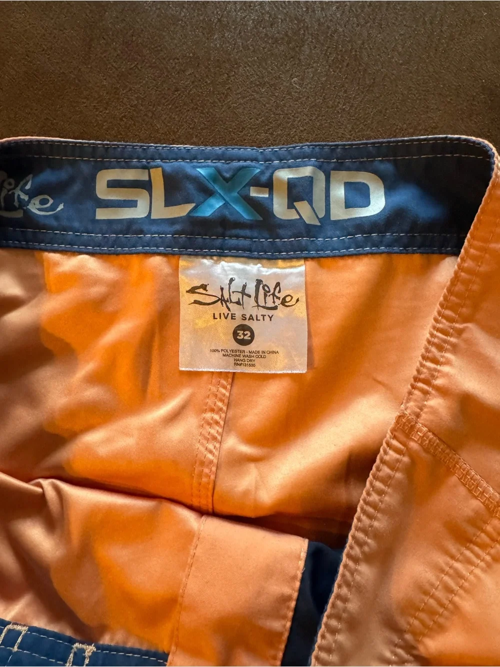 Salt Life Light Orange Unlined Board Shorts Sz 32